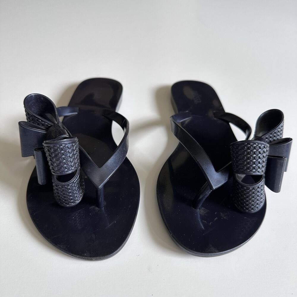 Melissa Double Bow Jelly Sandals Women’s Size 7 Navy Blue Soft Girl Coquette - Picture 4 of 11